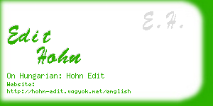 edit hohn business card